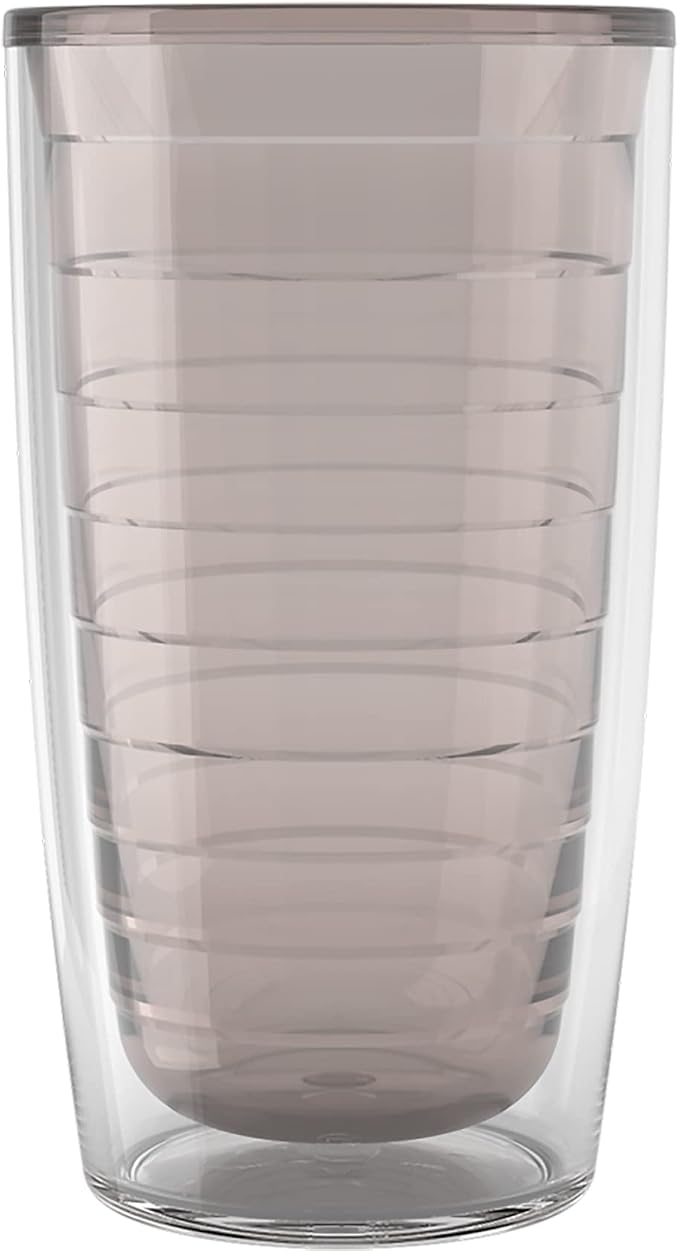 Tervis Clear & Colorful Tabletop Made in USA Double Walled Insulated Tumbler Travel Cup Keeps Drinks Cold & Hot, 16oz, River Rock | Made in USA, Double-wall Insulated, Shatterproof, BPA-Free, Dishwasher Safe, Fits Most Cupholders, Gifts under $20