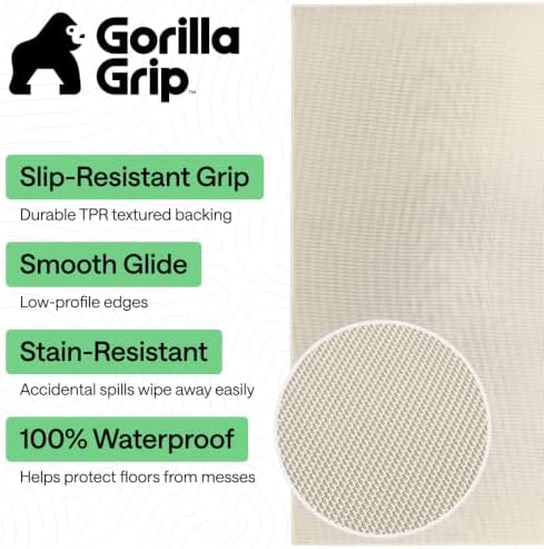 GORILLA GRIP Office Chair Mat for Hard Floors, Under Desk Rug, 58x46 Taupe
