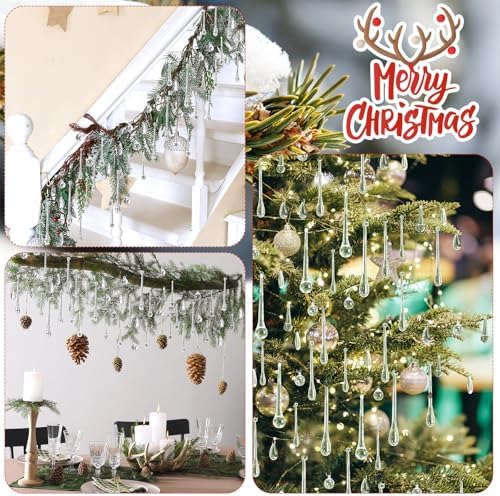 Vercraft 60 Pcs Clear Glass Christmas Ornaments for Christmas Tree