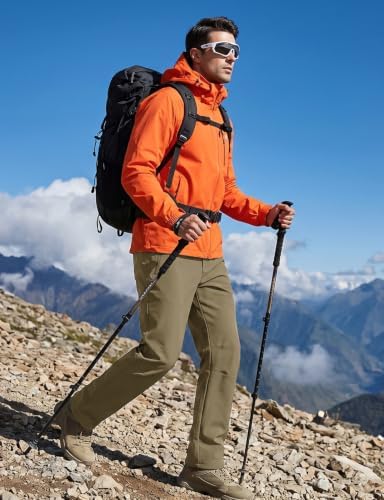 Gopune Men's Fleece Lined Snow Ski Pants Winter Waterproof Hiking Pants