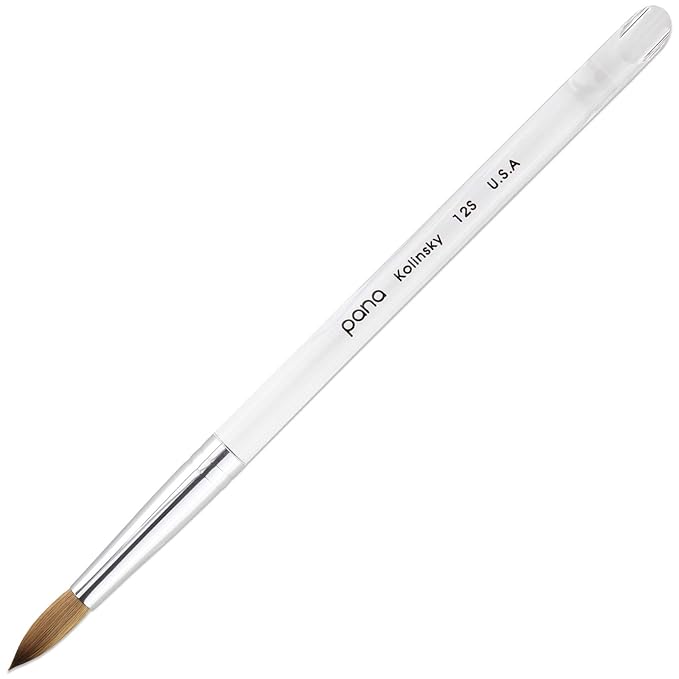 pana Finest Kolinsky 100% Pure Kolinsky Acrylic Nail Brushes (Round Shape) (Size # 12)