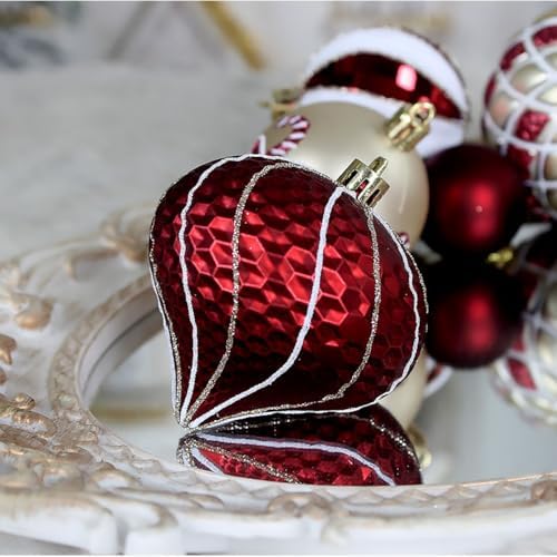 48 Pcs Christmas Balls Ornaments for Christmas Tree, Painted Shatterproof Plastic Decorative Baubles Hanging Ornaments for Xmas Tree Wreath Holiday Party Wedding Decoration, Dark Blue