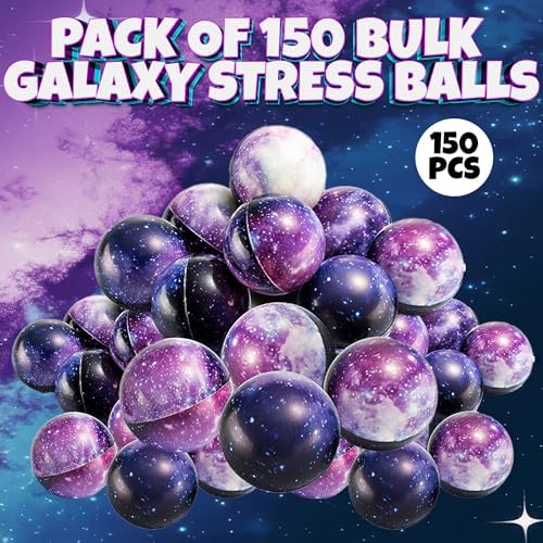 Bedwina Galaxy Stress Balls for Kids (150-Pack) Bulk Sensory Fidget Toys