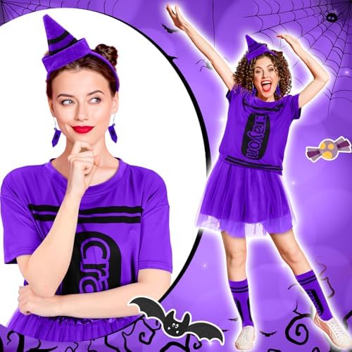 7 Pcs Crayon Costume Set for Adults Women