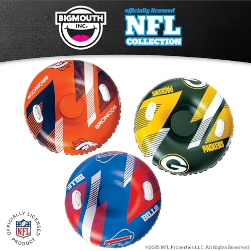 Big Mouth Inc NFL Snow Tube, Heavy Duty Inflatable Snow Sled for Winter Tubing, Ride-On Snow Tube with Handles for Kids and Adults, Outdoor Winter Fun and Football Fan Gifts