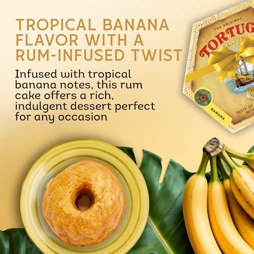 TORTUGA Caribbean Banana Rum Cake - 32 oz Rum Cake - The Perfect Premium Gourmet Gift for Stocking Stuffers, Gift Baskets, and Christmas Gifts - Great Cakes for Delivery