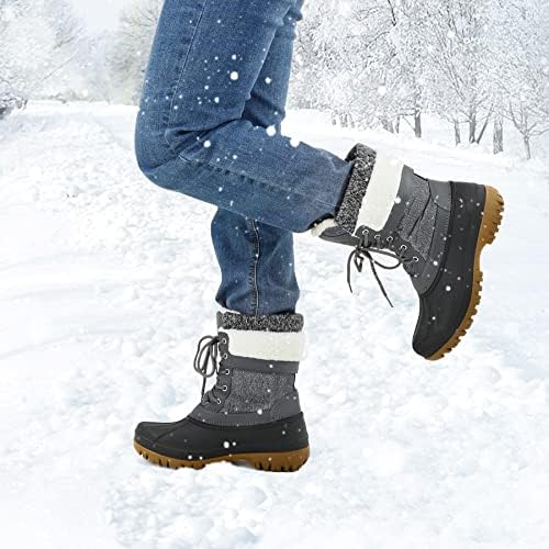 mysoft Women's Winter Snow Boots Waterproof Insulated Mid Calf Booties