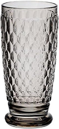 Villeroy & Boch Boston Smoke Crystal Highball Glasses, Set of 4 | Crystal glass highball glasses in smoke gray, dishwasher safe, set of 4, a moody bar cart accessory
