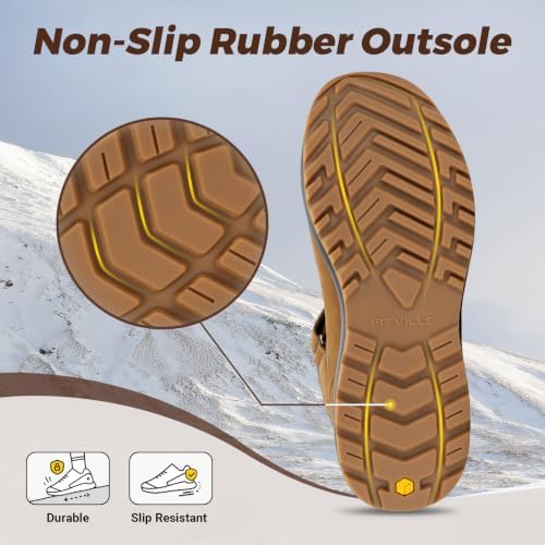 FitVille Wide Width Mens Winter Boots Fur Lined Extra Wide Snow Boot Lightweight Non Slip Outdoor Mens Diabetic Shoes for Flat Feet
