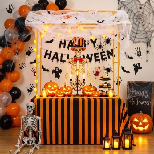 6 Pcs Halloween Candy Stand Photo Booth Pumpkin Lights Party Decor Outdoor
