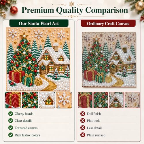 Diamond and Pearl Art Kits for Adults, Christmas Decorations, Framed Decor