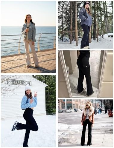 Fleece Lined Leggings Women Waterproof Hiking Pants Thermal Warm