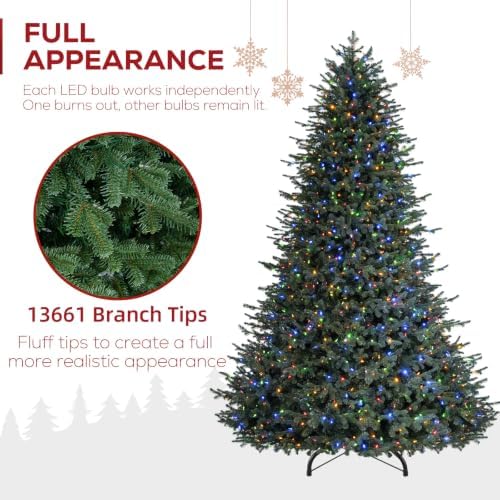 Hykolity 12 ft Prelit Premium Christmas Tree with 2,150 Multicolor LEDs