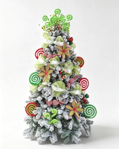 Christmas Tree Decorating Kit, Christmas Ornaments,Candy Candy Christmas Decorating KitTree Kit, Peppermint Christmas Tree, Ornaments Green red