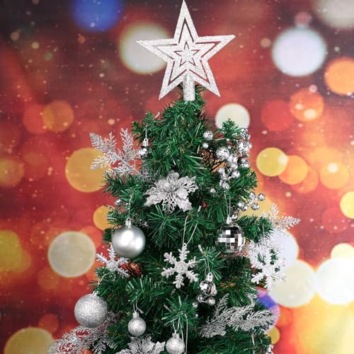 Sratte 94 Pcs Christmas Tree Ornaments Decoration Set, Silver
