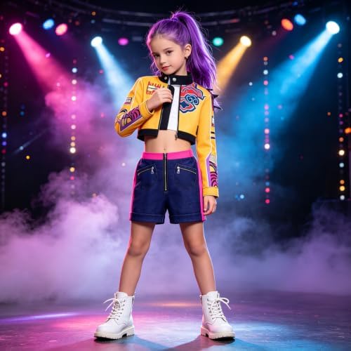 Kids Golden Pop Singer Costume Girls Halloween Costumes Outfit & Accessory