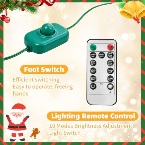 Pre-Lit Christmas Tree, 6.5FT PVC Artificial for Indoor Home Decor