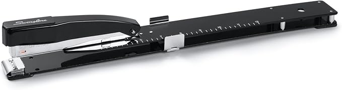 Swingline Long Reach Stapler, 20 Sheet Capacity, Jam Free, 12" Reach, Metal, Black (S7034121P)