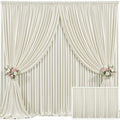 4 Panels Beige Backdrop Curtain for Wedding Parties Wrinkle Free Beige Photo Curtains Backdrop Drapes Fabric Decoration for Baby Shower Photoshoot 20ft(W) x 10ft(H)