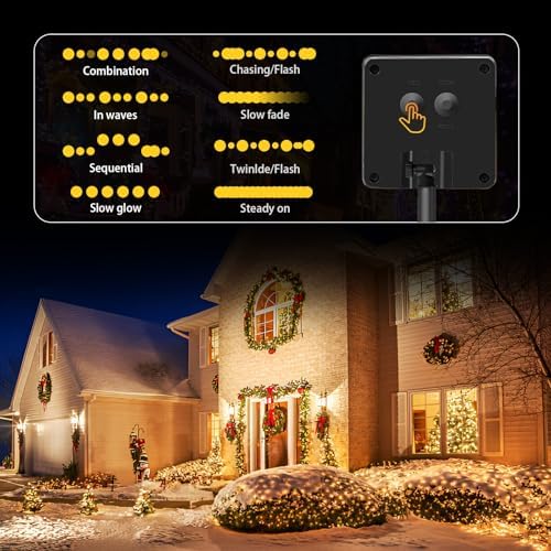 SyouHome Solar String Lights Outdoor, 4 Pack 400 LED Solar Christmas Lights