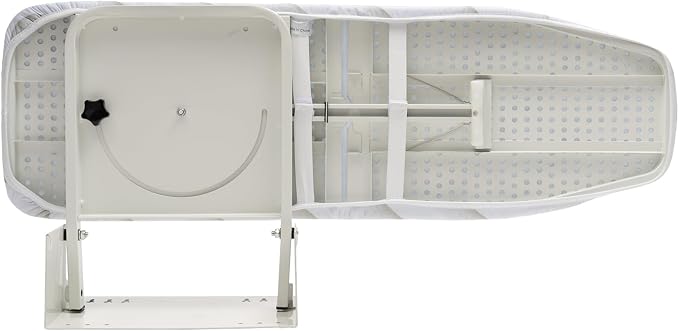 Wall Mounted Ironing Board Folding Ironing Board Wall Mount Hidden Space Saving 180 Fold Away Ironing Boardwith Heat Resistant Cover for Home Laundry Room Dorm, 37.40"x11.81", White