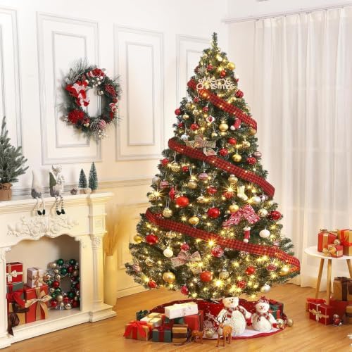 GarveeHome 6ft Prelit Artificial Christmas Tree with 250 Multicolor Lights