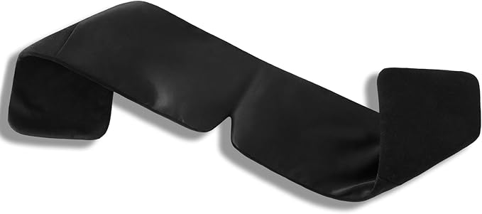 ALASKA BEAR Weighted Silk Eye Mask for Sleeping, Microwavable Beads Filled | Heavy Facemask, Wraparound Style, Wide Headband and Large Ear Coverage, Compression