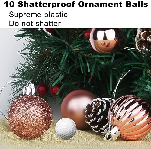 Rose Pink 3.2" Large Christmas Balls - Christmas Tree Decoration Ornaments Shatterproof Hanging Balls for Birthday Halloween Holiday Wedding Decorations Set of 10pcs