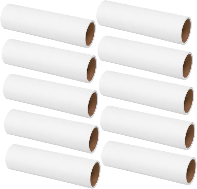 10rolls Wide Surface Roller Lint Roller Refills Extra Sticky for Upholstery Pet Hair Remover Hair Stick Replacement Parts White
