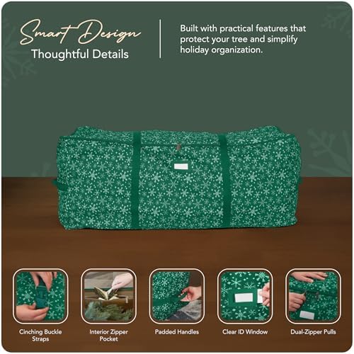 Covermates Christmas Tree Cinch Bag, Fits 9-11 ft Trees, Green Snowflake