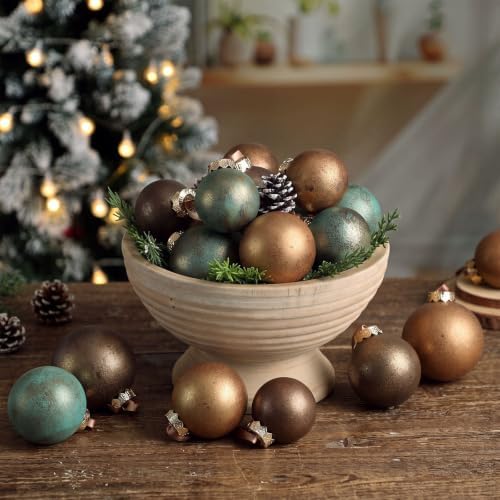 Yunlly 18 Pcs Neutral Christmas Ornaments Rustic Vintage Xmas Tree Decor