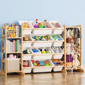 Toy Storage Organizer with Bookshelf and Stuffed Animal Storage - Kids Playroom Organization with 3 Shelves and 12 Toy Bins - Toddler Living Room Toy Box for Lego - Nursery Bedroom Decor Essential