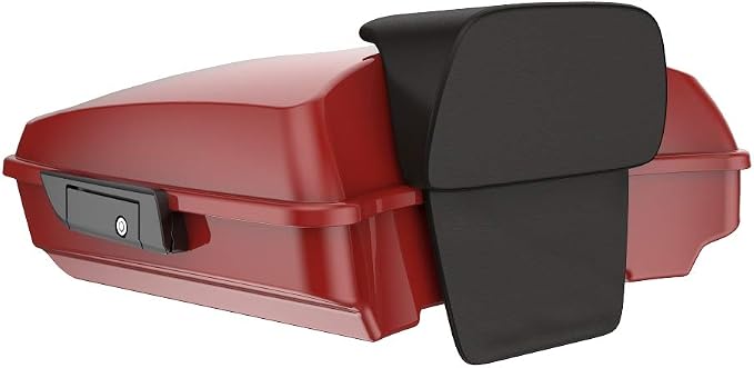 Advanblack Road Glide Tour Trunk Pack Red Hot Sunglo Razor Tour Trunk Pack Backrest Pad for '97-'25 Harley Touring Road King Street Glide Electra Glide CVO models