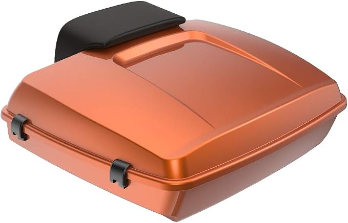 Advanblack Road Glide Tour Trunk Pack Amber Whiskey Razor Tour Trunk Pack Backrest Pad for '97-'25 Harley Touring Road King Street Glide Electra Glide CVO models