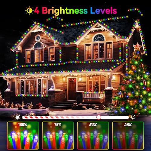 Hezbjiti 2Pack 1000 LED 403 FT Christmas Lights Outdoor String Lights 8 Modes with Timer Memory Waterproof Fairy Lights Plug in for Classroom Bedroom Wedding Party Holiday Xmas Decorations(Multicolor)