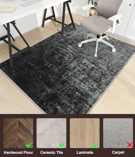 chakme Office Chair Mat for Hardwood Floor, 72"x48" Easy Glide Computer Desk Mat Protector for Rolling Chair Under Desk Rug Nonslip Backing, Machine Wash, (Abstract)