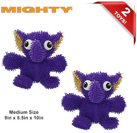 MIGHTY® 2 Pack Microfiber Medium Elephant Dog Toys | Ultra Durable Plush Toy with Multiple Layers & Reinforced Seams , Washable and Floats , Mighty® Construction