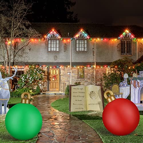 Jetec 4 Pcs Giant Inflatable Christmas Ball, Solid, Color 3