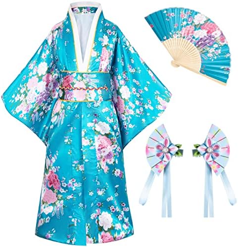 Japanese Traditional Dress Kimono Robe for Kids Girls Costume