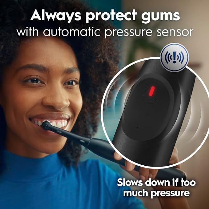 Oral-B Rechargeable Electric Toothbrush, iO2, 3 Cleaning Modes, Automatic Pressure Sensor to Protect Gums, Peach