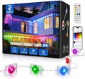 POOFZY Permanent Outdoor Lights 50FT, RGBIC Smart Outdoor Lights for House, App & Voice Control, Waterproof Outdoor Eave Lights for Christmas Holiday Patio Yard Decor