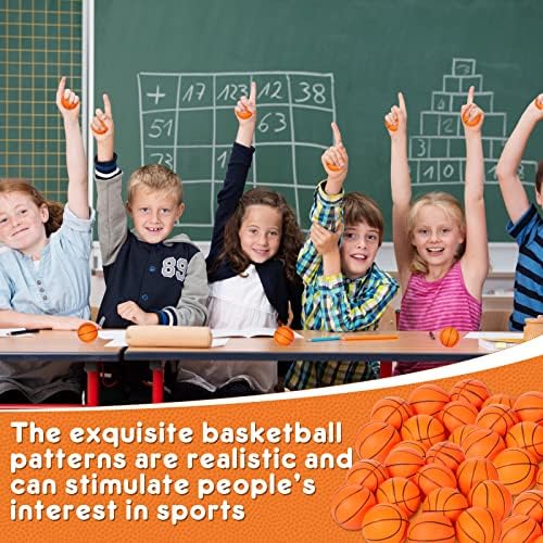 Leitee 120 Pcs Mini Basketball Soft Foam Stress Balls Small Squeeze Basketball Toys 1.6 inch Bouncy Ball for Anxiety Stress Relief Party Favor Decoration School Reward Present Game