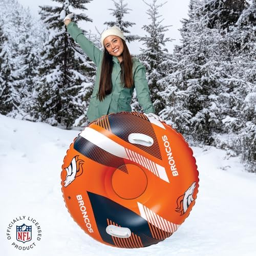Big Mouth Inc NFL Snow Tube, Heavy Duty Inflatable Snow Sled for Winter Tubing, Ride-On Snow Tube with Handles for Kids and Adults, Outdoor Winter Fun and Football Fan Gifts