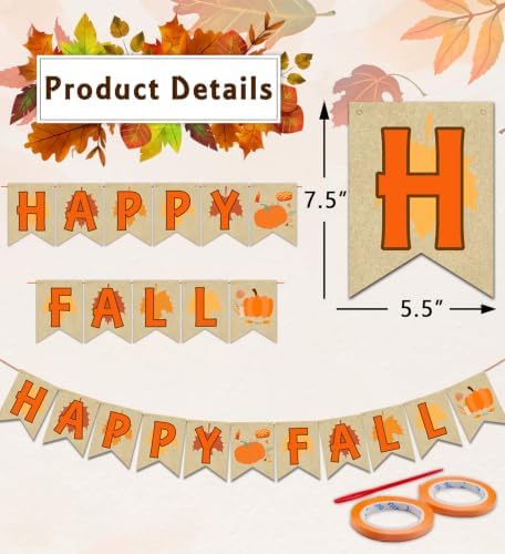 Fall Decorations for Home,Happy Fall Banner,Thanksgiving Party Decoration