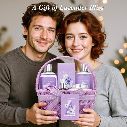 Spa Gifts Set, Birthday Gift for Mom - Lavender Spa Gift Baskets for Women