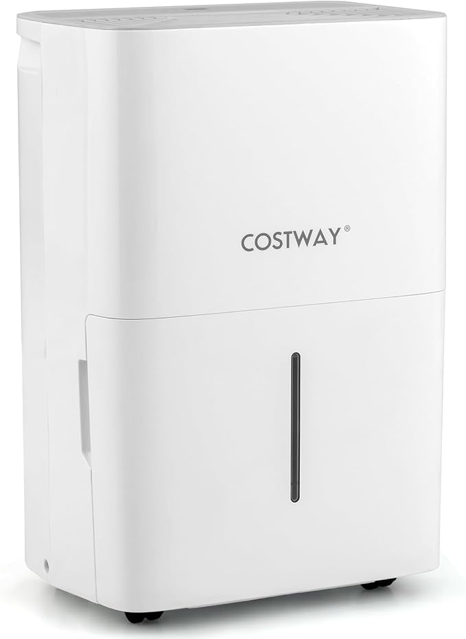 COSTWAY 94.5 Pints Dehumidifier, 6000 Sq.Ft Portable Large Home Dehumidifier for Basements with 2 Modes & 3 Fan Speeds, 1.4 Gallon Tank