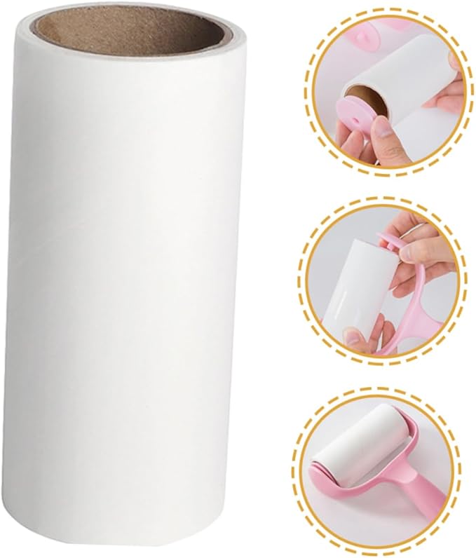 Toyvian 16pcs Refillable Lint Roller Set Sticky PET Hair Remover for Clothes Carpets Couches Multi-Function Household Lint Remover Convenient Tear-Off Feature