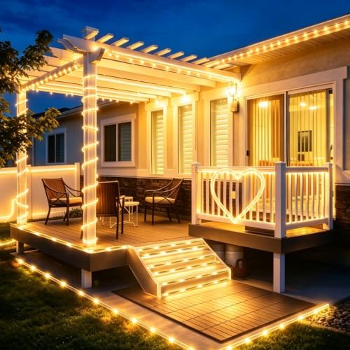 KNONEW 1000 LED Rope Lights Outdoor 170FT Rope Light for Outside Waterproof
