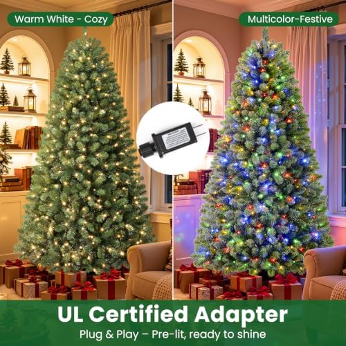 6FT Artificial Prelit Classic Christmas Tree with Remote Control,Timer