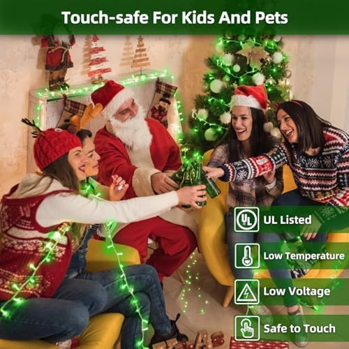 QUHUATU 300 LED 75FT Christmas String Lights, 12 Modes, Green